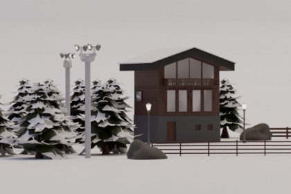 3D Ski Resort Game Environments
