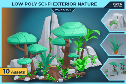 Low Poly Sci-Fi Exterior Nature Pack G-004