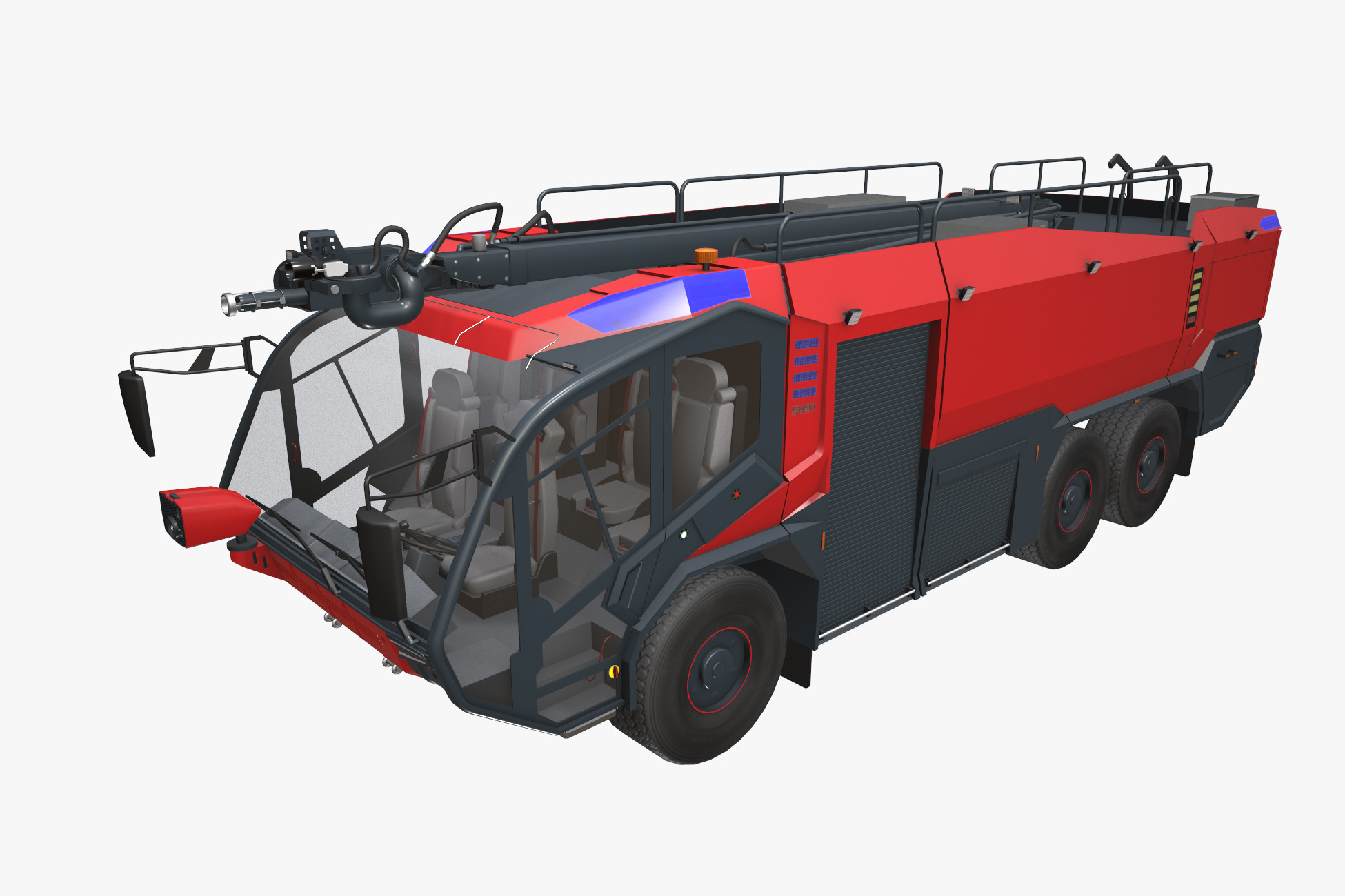 Airport Fire Truck 6x6 Red (380) | 3D Land | Unity Asset Store