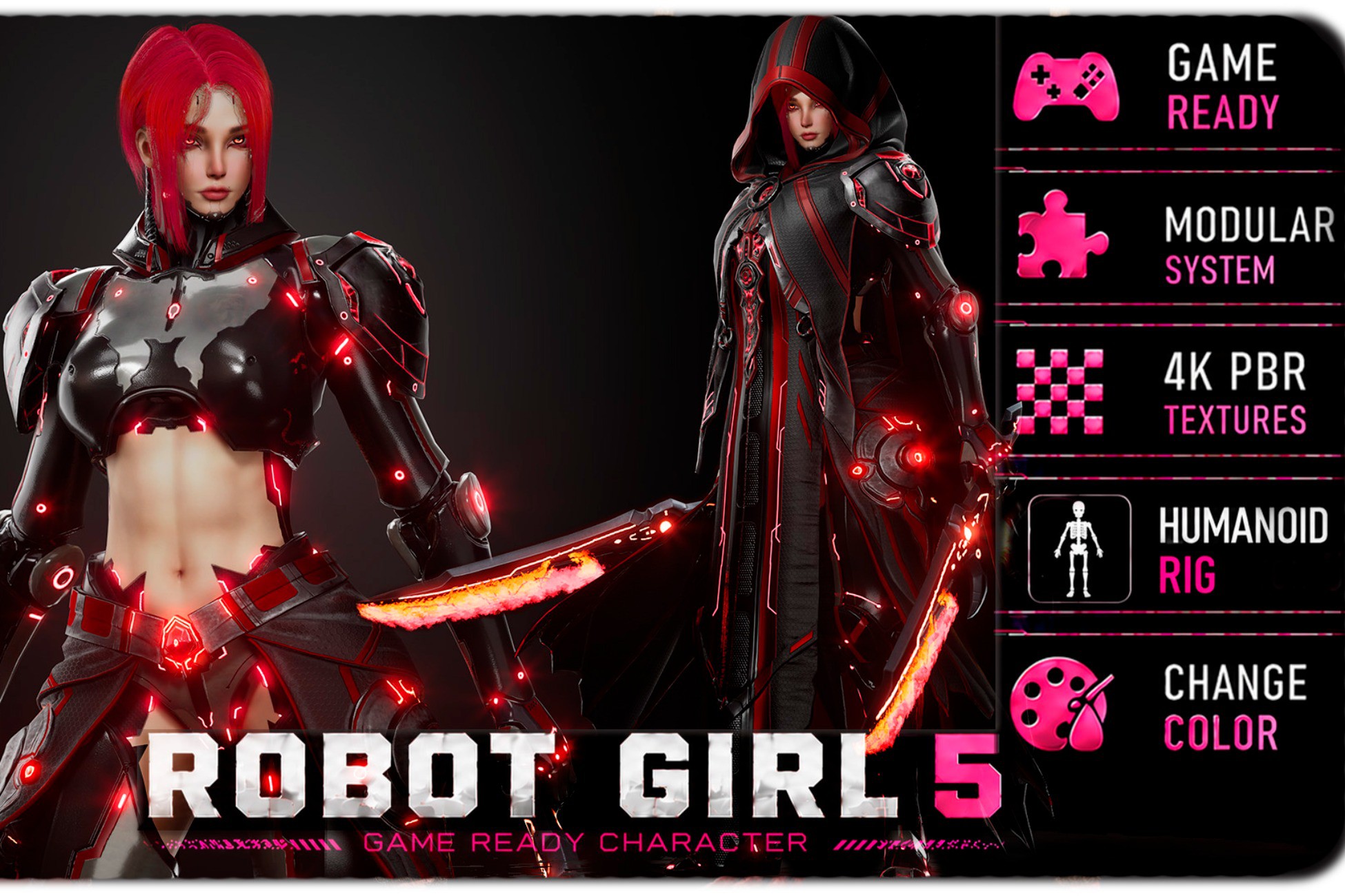 Robot Girl 5 Night Shadow