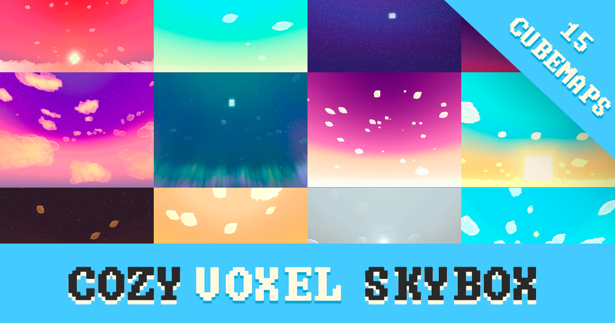 Cozy Voxel Skybox FULL- Voxel Style Materials & Textures | 2D Sky ...
