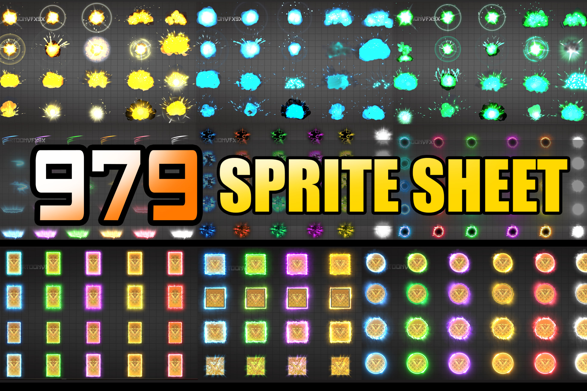 Super Mega Pack Effect Sprite Sheet | 2D Textures & Materials | Unity ...