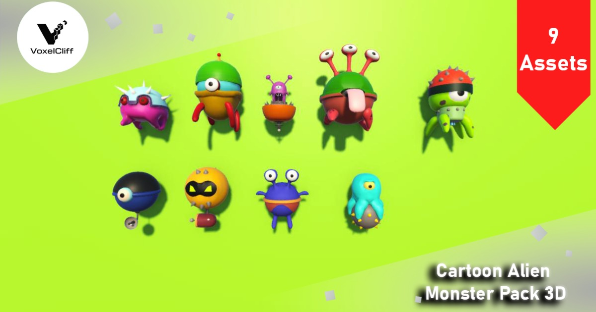 Cartoon Alien Monster Pack 3D | 3D Creatures | Unity Asset Store