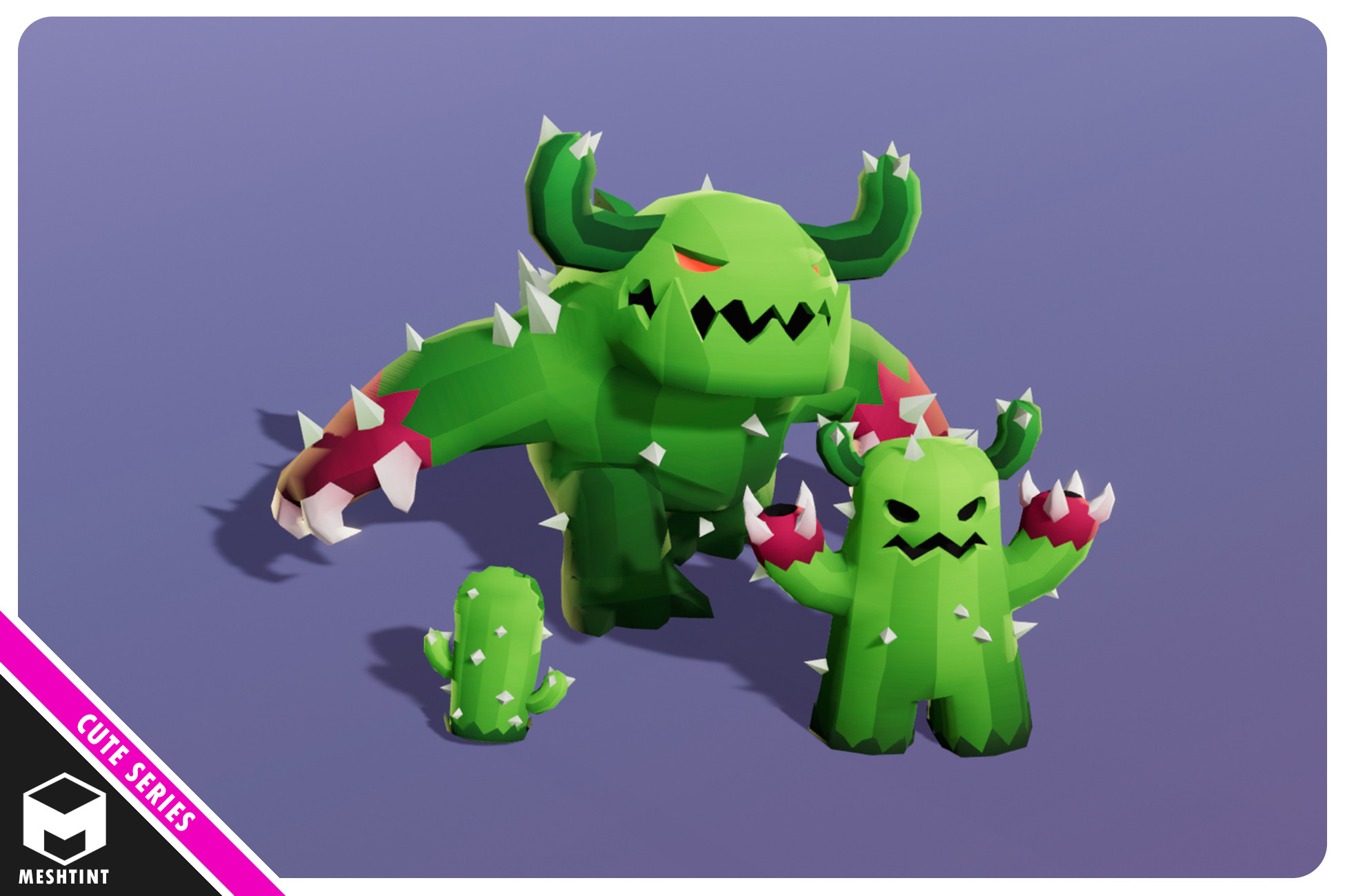 Cacti Cactus Boss Evolution Pack Cute Series 3D 생물 Unity Asset Store