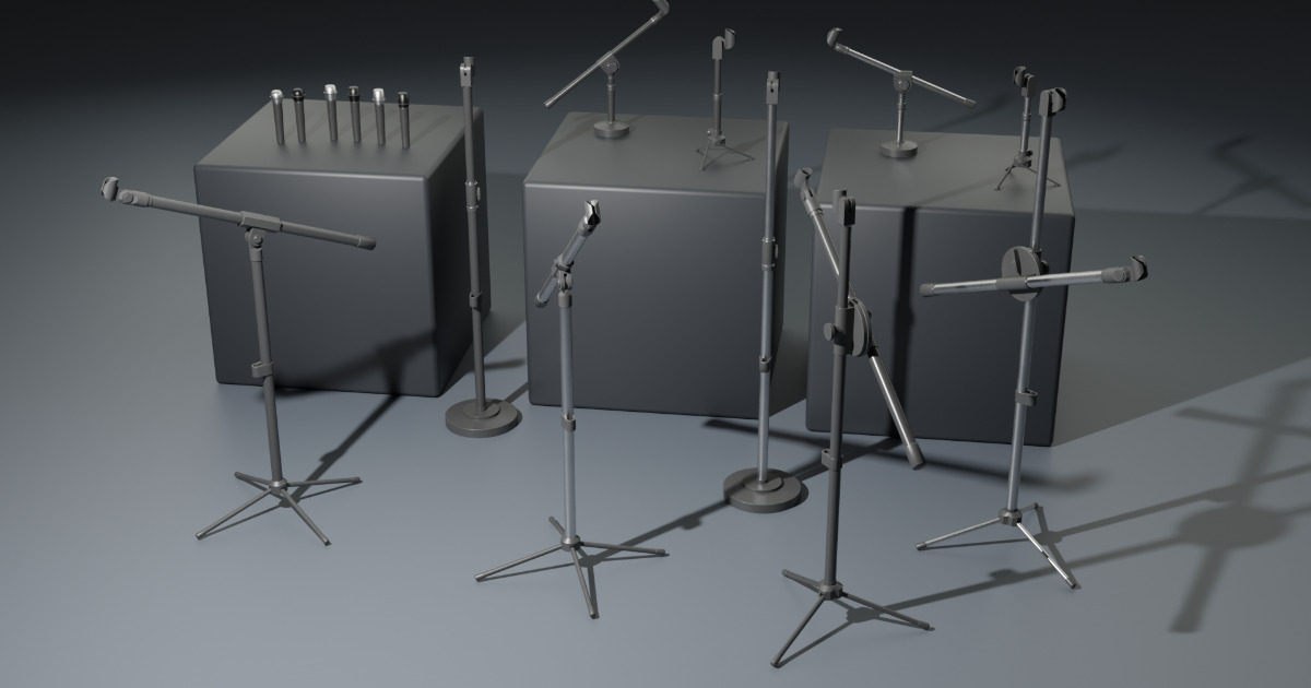 Microphone Stands | 3D Props | Unity Asset Store