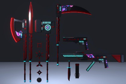 Cyberpunk Energy Weapon Pack – Modular Guns & Melee Weapons