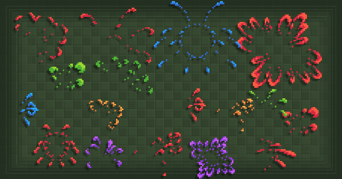 Super Pixel Blood FX Pack 1 | 2D テクスチャ&マテリアル | Unity Asset Store