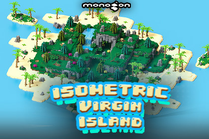 Voxel Virgin Island - 3D pixel art - monogon