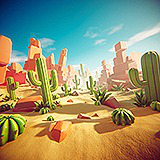 Stylized Vibrant Desert