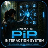Cinematic split screen interaction system