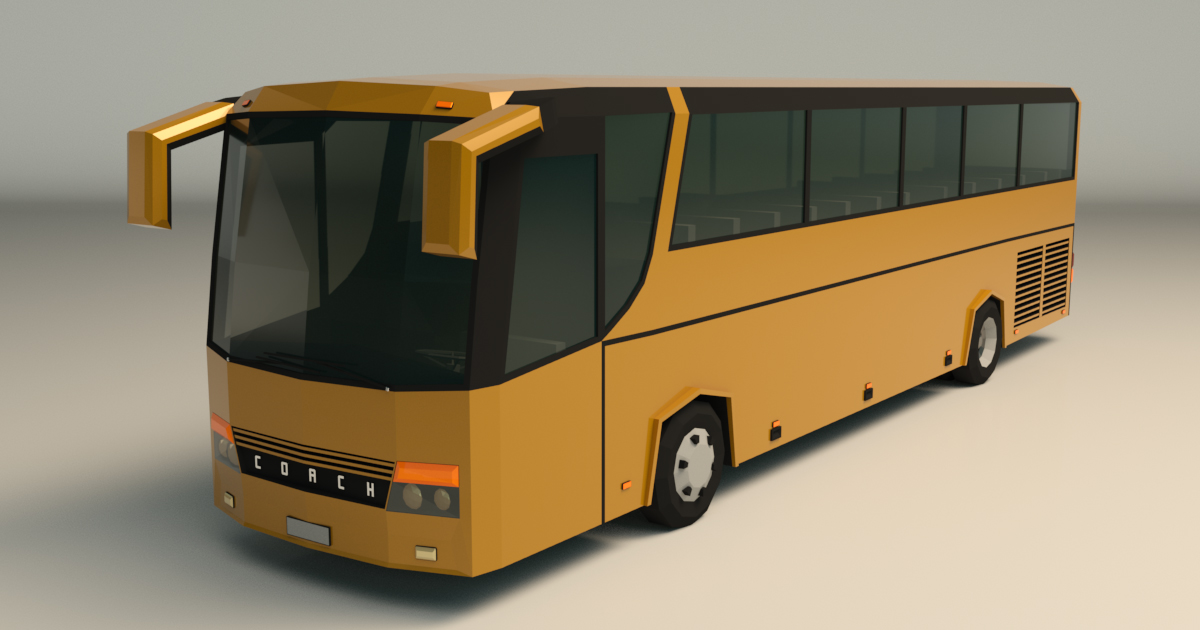 Low Poly Coach Bus 02 | 3D Land | Unity Asset Store
