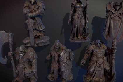 5 Dark Fantasy Statues (Pack 2)