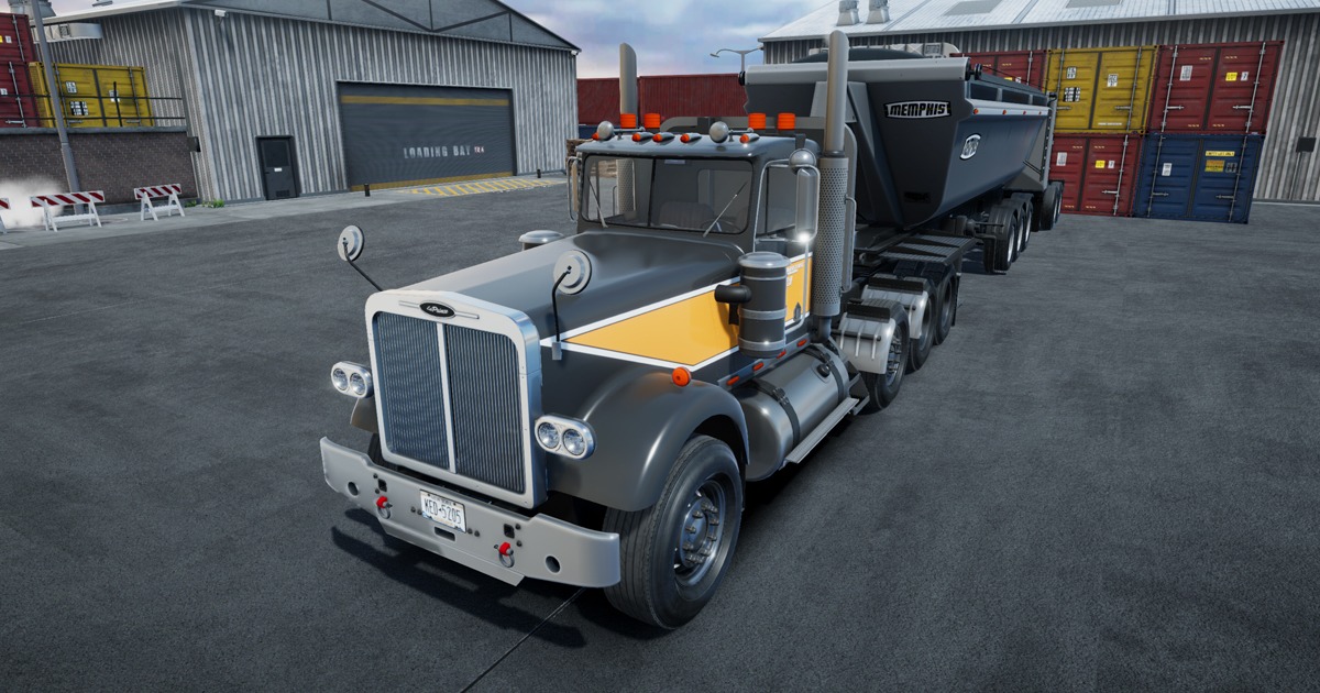 Semitruck with dump trailer by Perfectvertexstudio