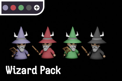 Stylized Low Poly Wizard Pack