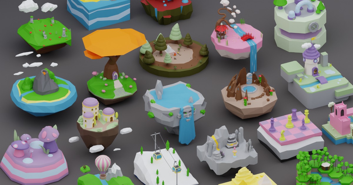 Low Poly Worlds Islands Exteriors Pack 3 | 3D Environments | Unity ...