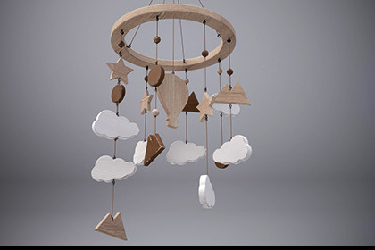 Modern Wooden Baby Mobile