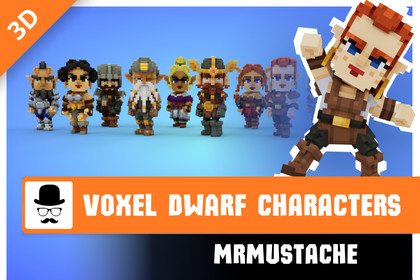 Voxel Dwarf Characters Pack
