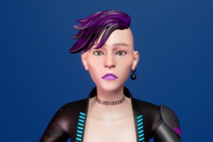 Cyberpunk Female Character – Rigged Stylized 3D Model