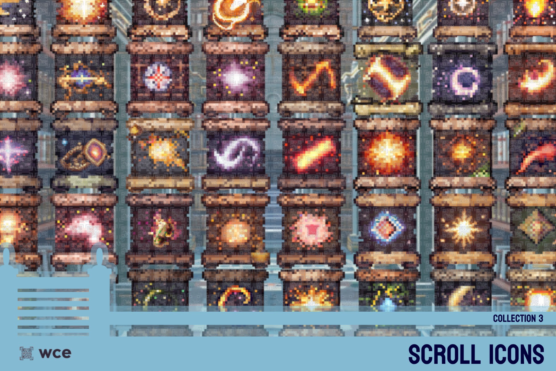 Scroll Icons - Collection 3 - 2D Pixel Magic and Spell Resources Bundle ...