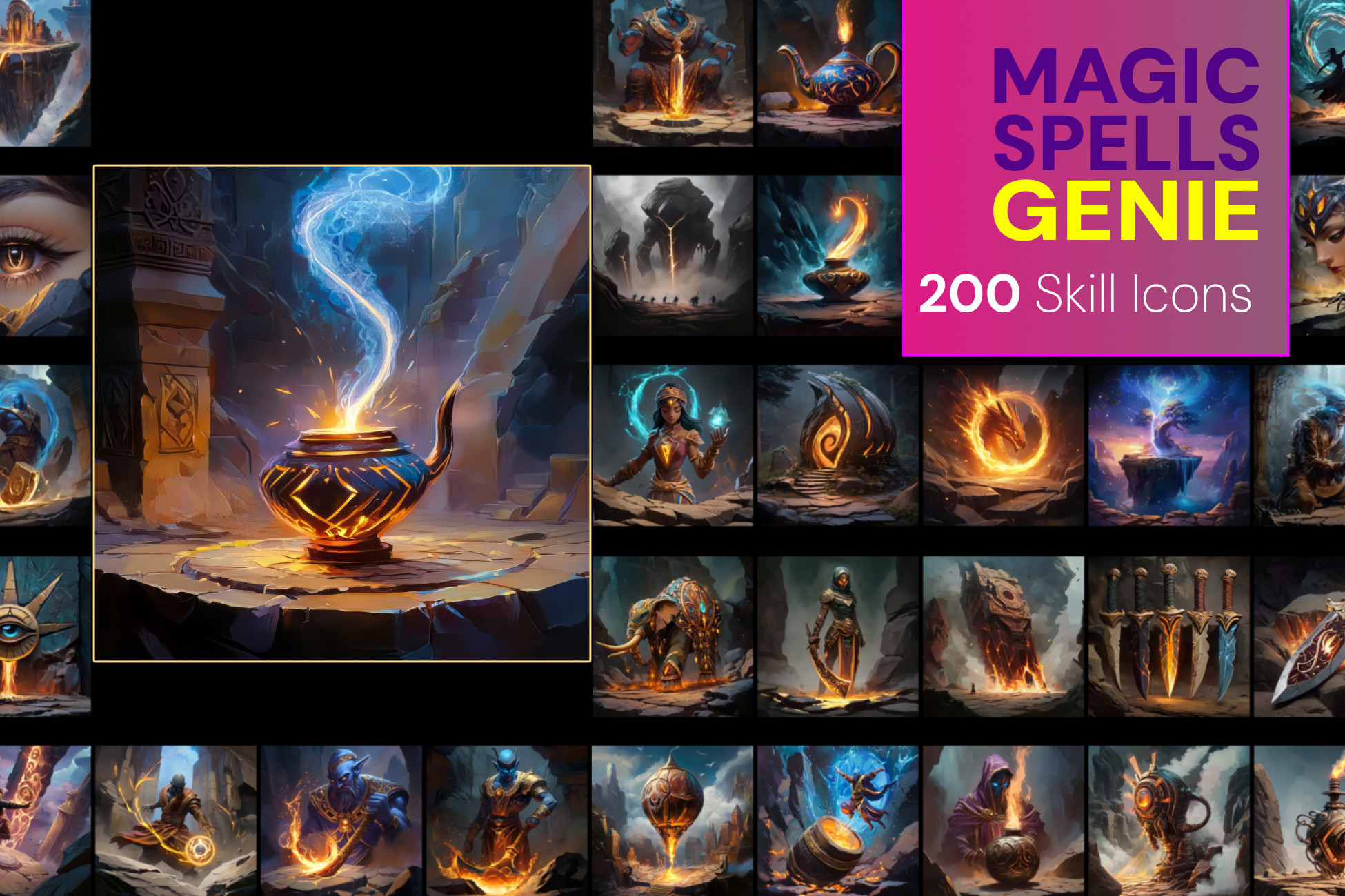 Magic Skills Genie | 2D Icons | Unity Asset Store