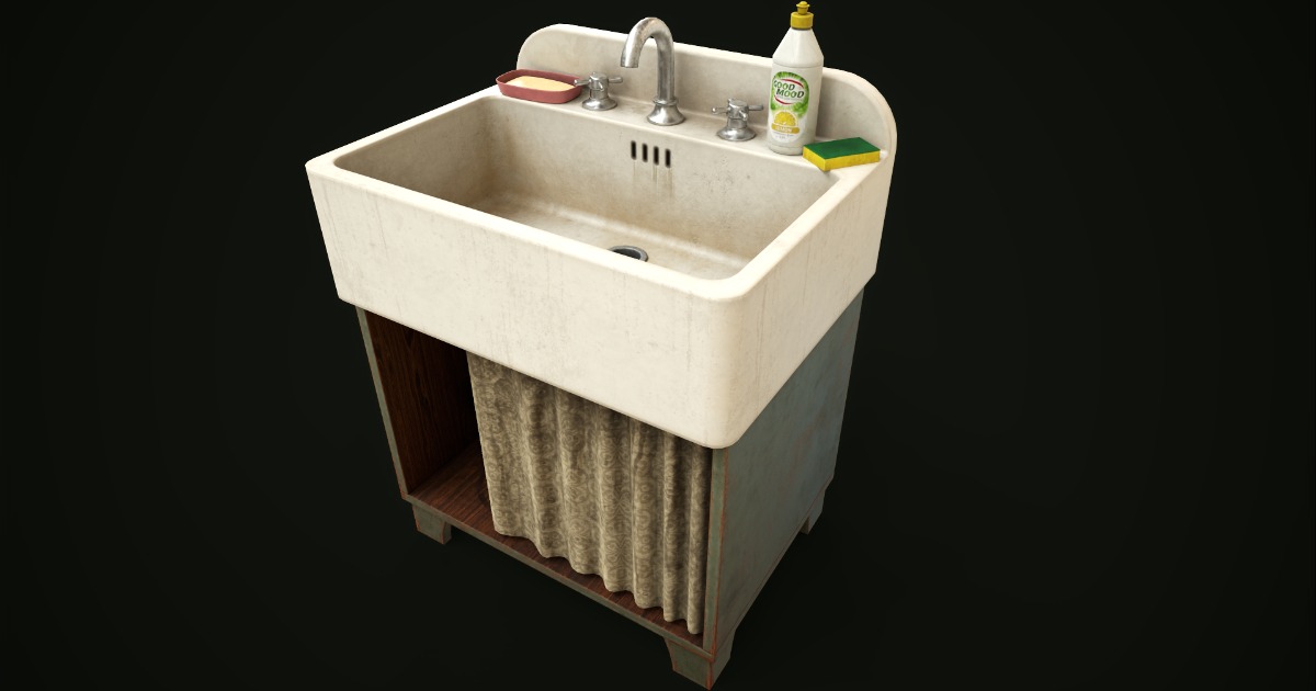 Old kitchen sink | 3D Interior | Unity Asset Store