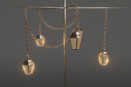 3D Vintage Street Lamp Old Retro Gothic exterior