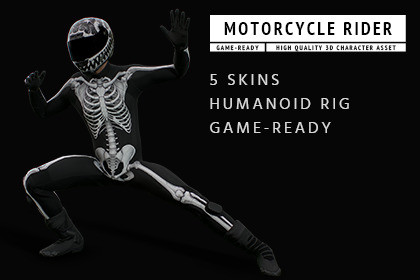 Game-Ready Motorcycle Rider