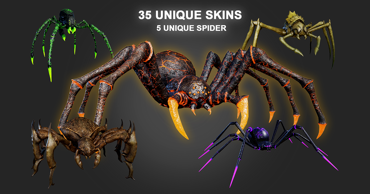 Stylized Spider Creatures Pack | 3D Characters | Unity Asset Store