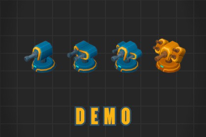 Low Poly Sci-Fi Turrets Demo