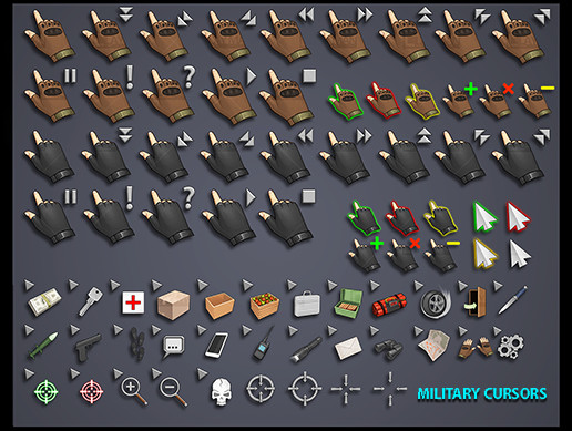 Military Cursors | 2D Icons | Unity Asset Store