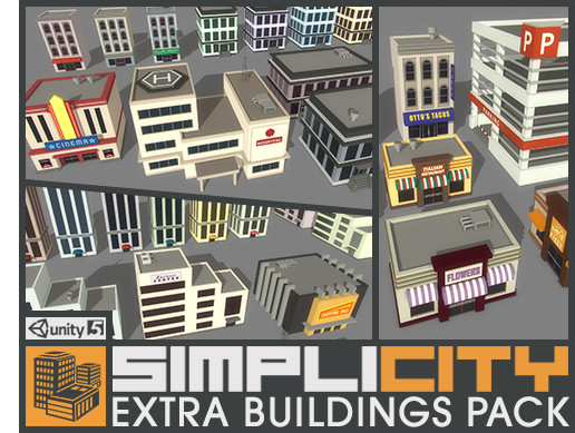 SimpliCity Extra Buildings | 3D Urban | Unity Asset Store