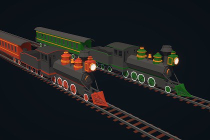Steam Train Pack - Low Poly