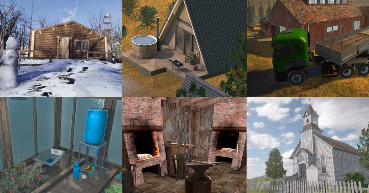 Rural buildings - glamping, greenhouse, sawmill and others | 3D ...