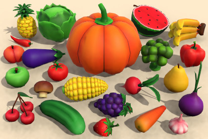 Stylized Vegetables & Fruits Pack