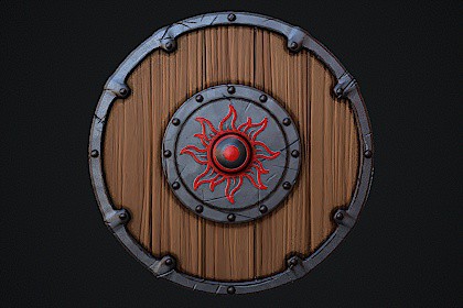 Viking shield Stylized game ready 3d model