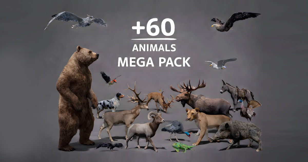 Unity Animals Asset ULTIMATE 3D ANIMAL PACK | 80+ MODELS | 3D 动物 | Unity Asset Store