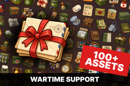 Wartime Military Records Supplies Morale Support Icons Pack