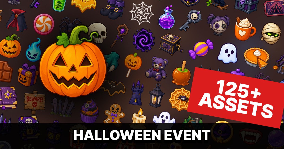 Halloween Horror Monsters Magic Collectibles Rewards Icons Pack | 2D ...
