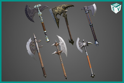 6 Battle Axes Collection 01 URP HDRP Textures