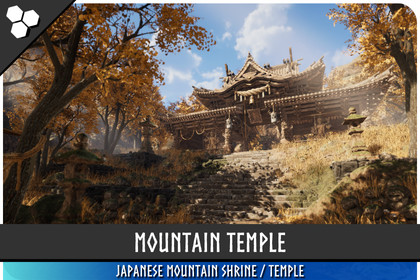 Mountain Temple (Japanese Temple, Ancient Temple, Temple Shrine, Feudal Japan)