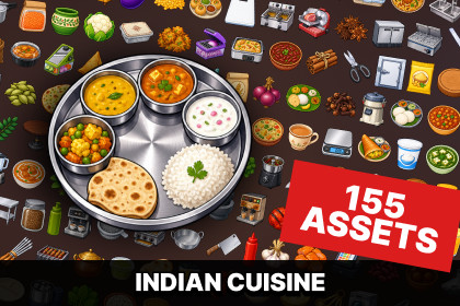 Indian Cuisine Restaurant Curry Street Food Kitchen Icons Pack