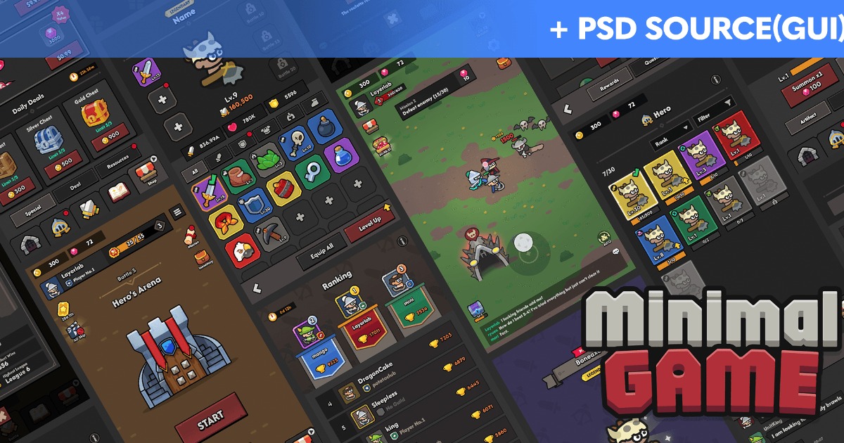 GUI Pro - Minimal Game Dark(+PSD) | 2D GUI | Unity Asset Store
