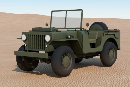 Low Poly WW2 Willys Ford Jeep