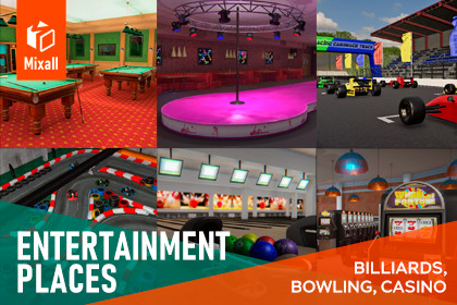 Entertainment places - billiards, bowling, casino and other