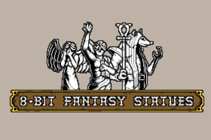 Unique 8-bit Fantasy Statues