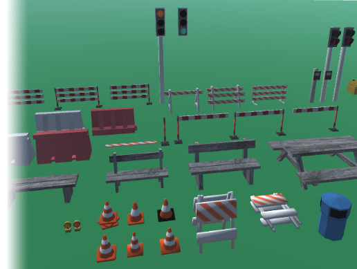 Unity Safety Line Object Traffic and Roadside objects | 3D Roadways | Unity Asset Store