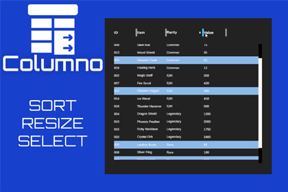 Columno - Interactive Tables for Unity