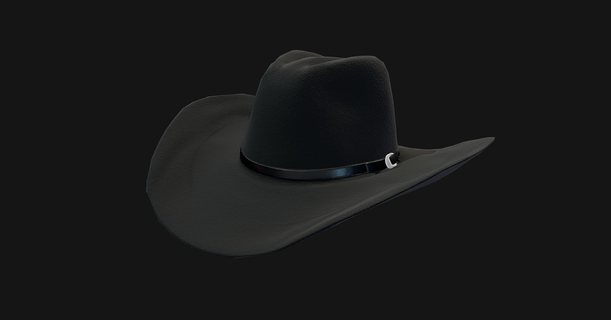 Black Western Cowboy Hat Game-Ready 3D Model | Props | Unity Asset Store