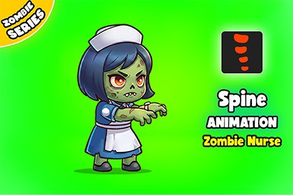 Zombie Nurse - 2D Animated Character (Spine)