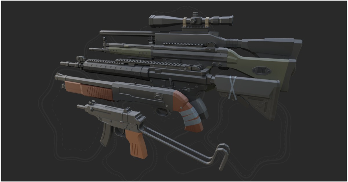 Low Poly Weapon Series V 3